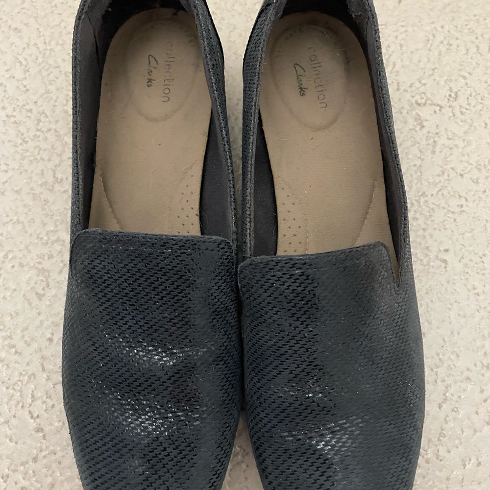 Clarks navy blue shoes